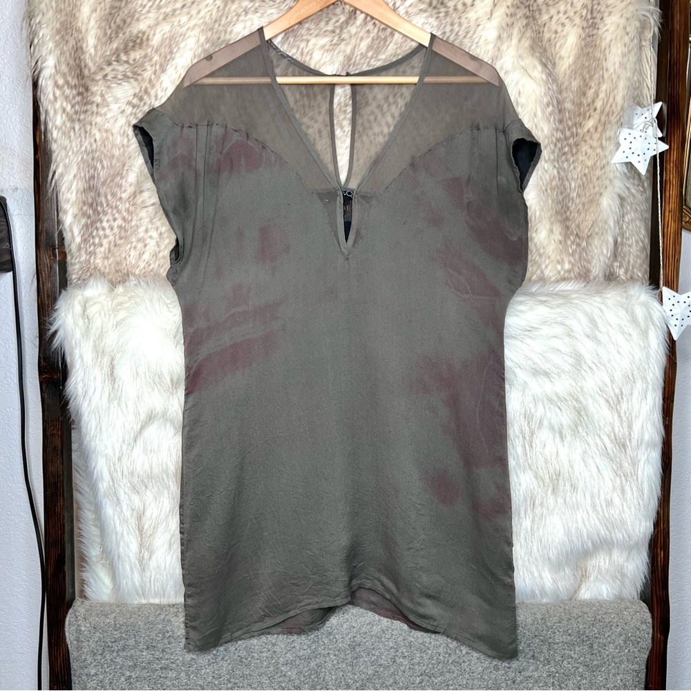 Leyendecker Silk Tie Dye Shirt Dress